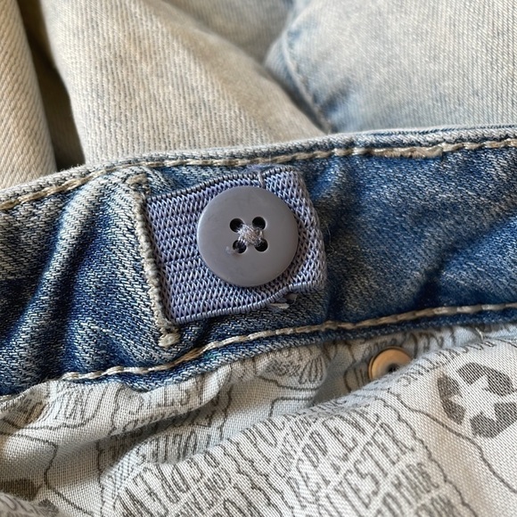 Cat & Jack Stretch Crop Denim BlueJeans Youth Girls 14 Adjustable Waist Raw Hem - Picture 6 of 11